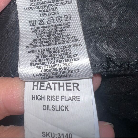 DL1961 Heather High-Rise Flare Pants In Oil Slick Black Size 29 NWOT - Picture 7 of 11
